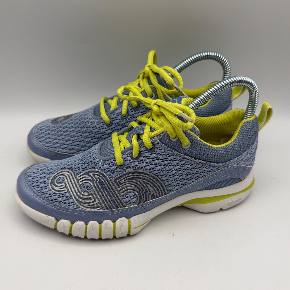 Ahnu YogaSport Flex Sneakers Women 6 Blue Lime Green Numentum Mesh Walking Shoes